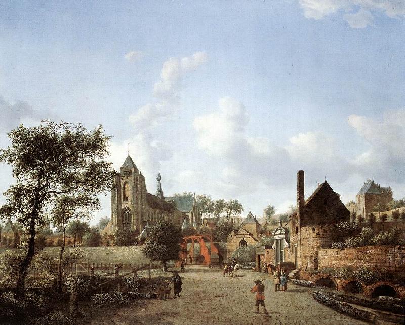 HEYDEN, Jan van der proach to the Town of Veere Germany oil painting art